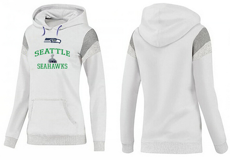 Nike Seattle Seahawks 2015 Super Bowl XLIX Women Pullover Hoodie White02