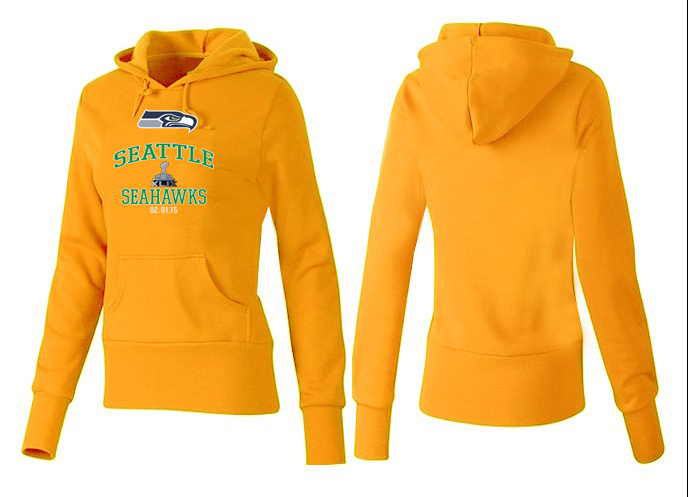 Nike Seattle Seahawks 2015 Super Bowl XLIX Women Pullover Hoodie Yellow02