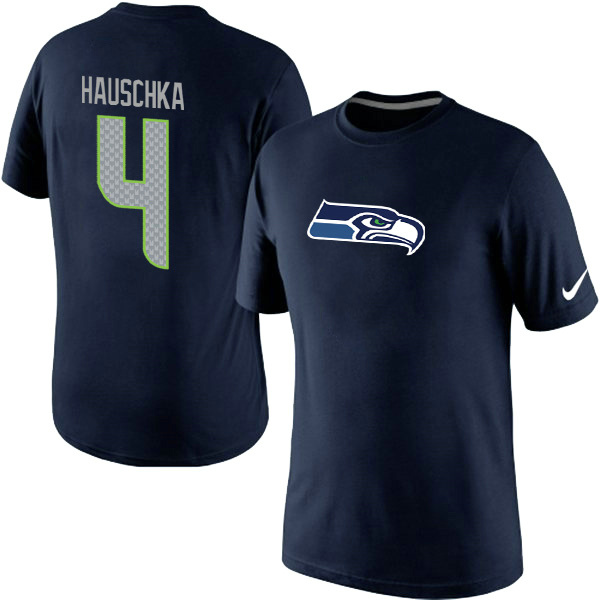 Nike Seattle Seahawks 4 Hauschka Blue Name & Number T Shirts01 Nike Seattle Seahawks 4 Hauschka Blue Name & Number T Shirts01