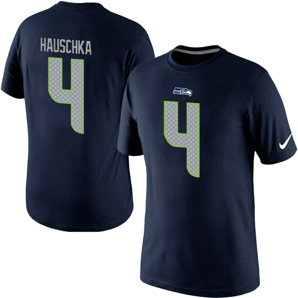 Nike Seattle Seahawks 4 Hauschka Blue Name & Number T Shirts02