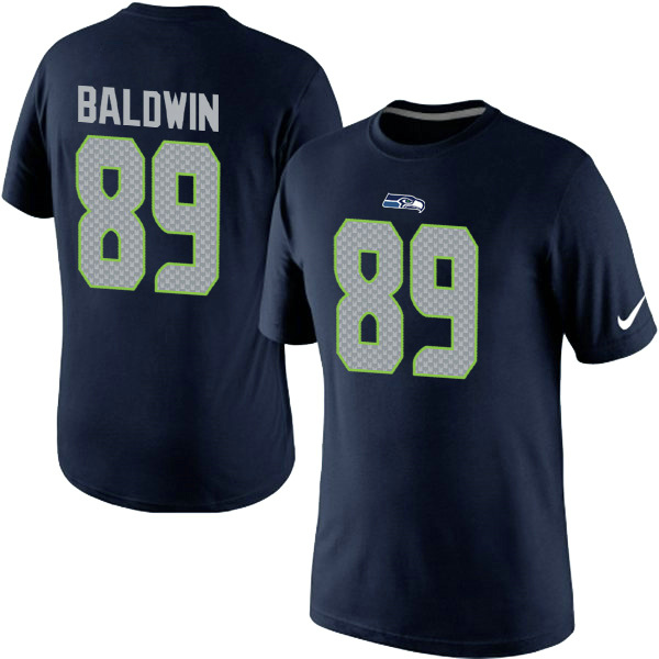 Nike Seattle Seahawks 89 Baldwin Blue Name & Number T Shirts02 Nike Seattle Seahawks 89 Baldwin Blue Name & Number T Shirts02