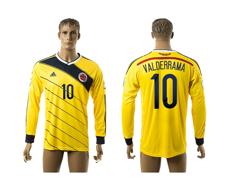 2014-15 Colombia 10 Valderrama Home Long Sleeve Thailand Jerseys