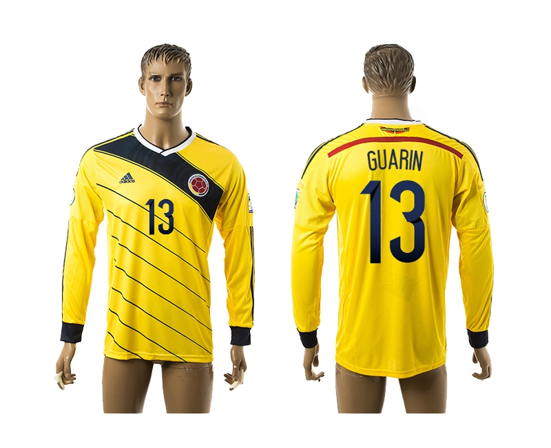 2014-15 Colombia 13 Guarin Home Long Sleeve Thailand Jerseys
