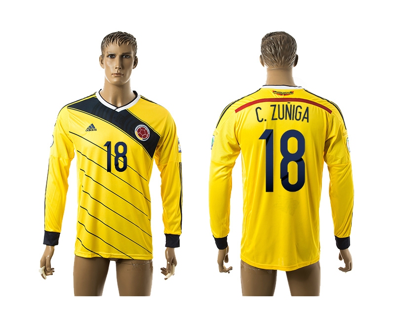 2014-15 Colombia 18 C.Zuniga Home Long Sleeve Thailand Jerseys
