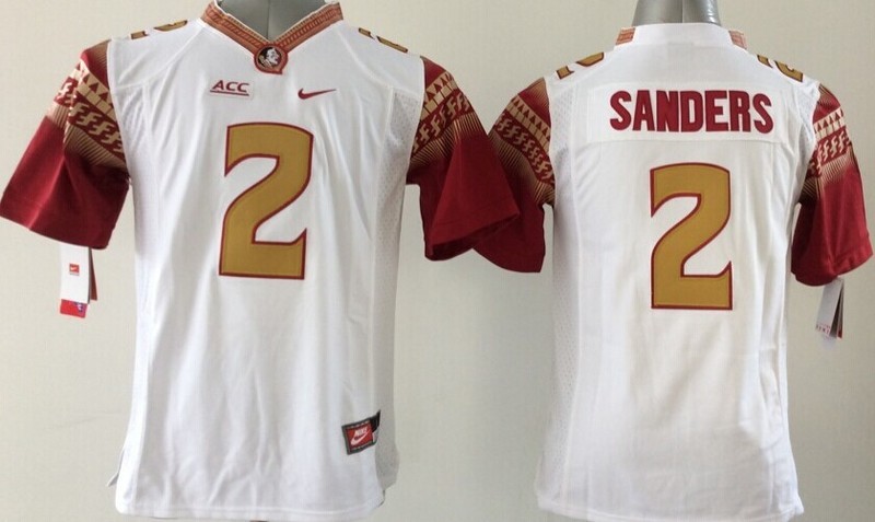 Florida State Seminoles 2 Sanders White College Youth Jerseys
