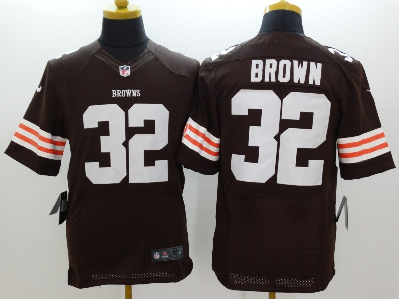 Nike Browns 32 Brown Brown Elite Jerseys