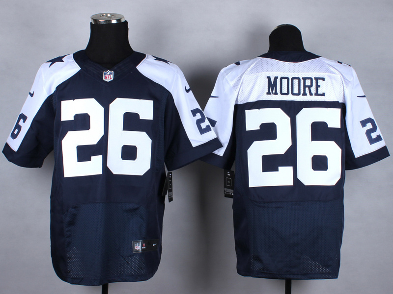 Nike Cowboys 26 Moore Blue Thanksgiving Elite Jerseys - Click Image to Close