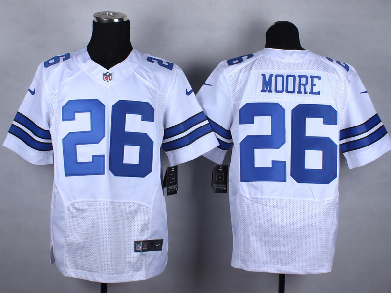 Nike Cowboys 26 Moore White Elite Jersey