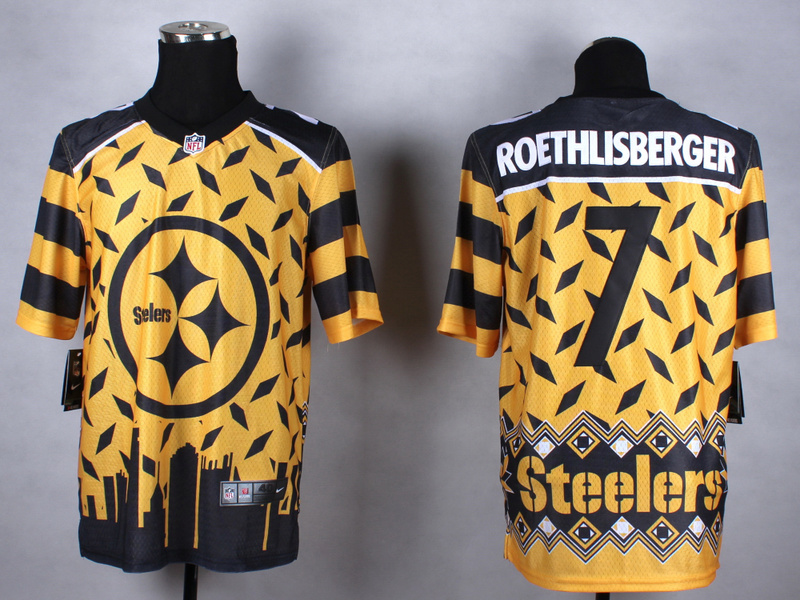 Nike Steelers 7 Roethlisberger Noble Fashion Elite Jerseys