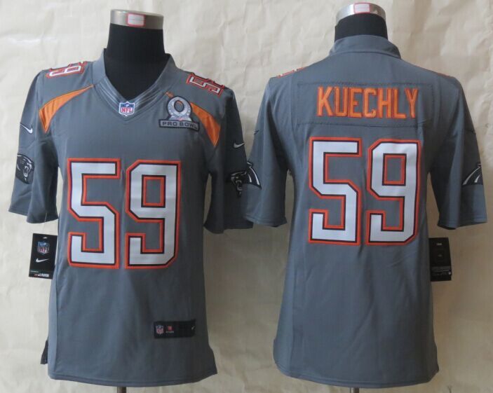 Nike Panthers 59 Kuechly Grey 2015 Pro Bowl Game Jerseys