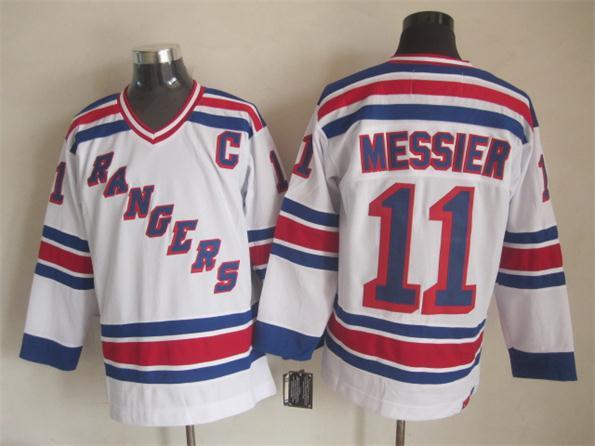 Rangers 11 Messier White CCM Jerseys