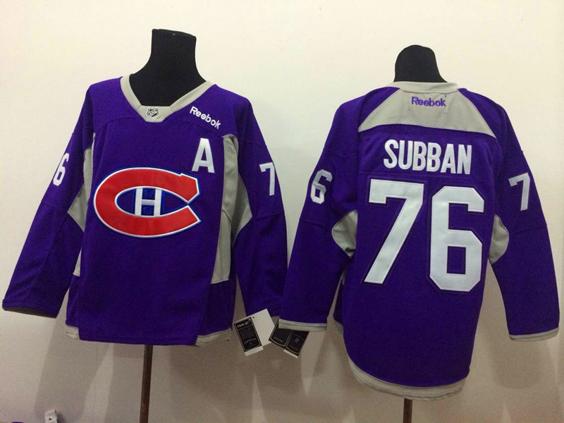 Canadiens 76 Subban Purple Jerseys