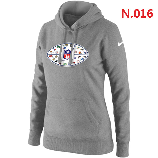 Nike NFL 32 Teams Logo L.Grey Collection Locker Room Pullover Women Hoodie - Click Image to Close