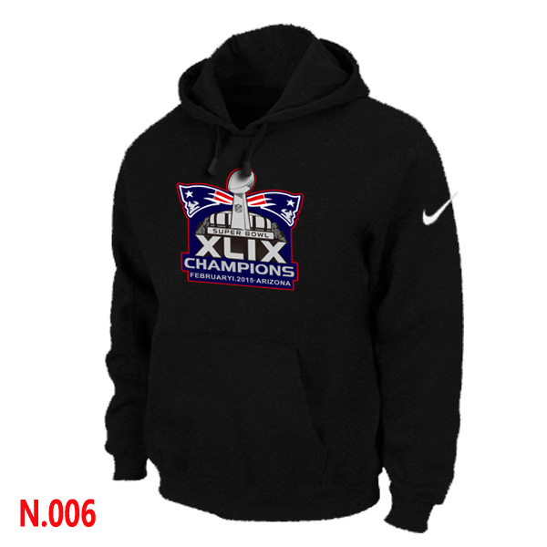 Nike New England Patriots Majestic Black Super Bowl XLIX Champion Mark Pullover Hoodie