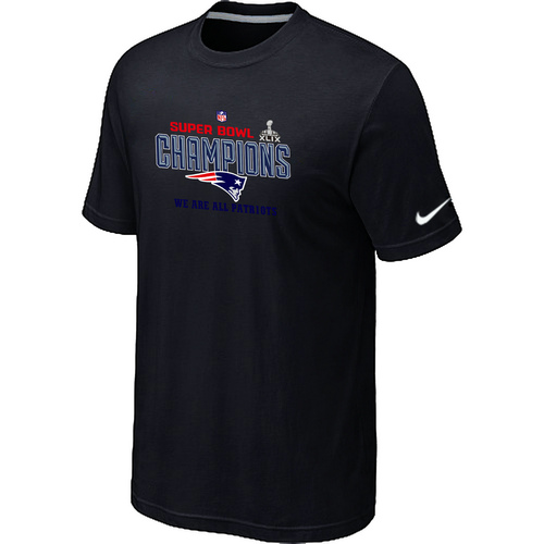 Nike New England Patriots Majestic Black Super Bowl XLIX T-Shirts