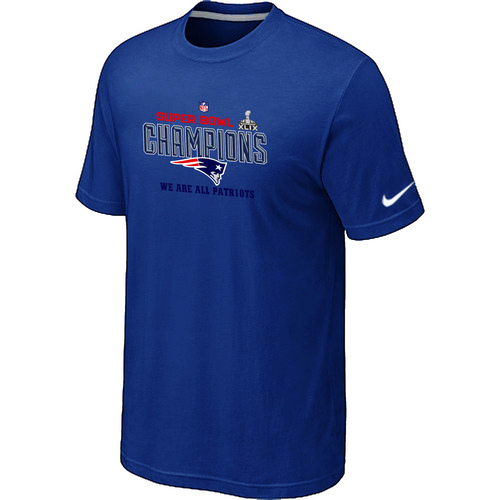 Nike New England Patriots Majestic Blue Super Bowl XLIX T-Shirts - Click Image to Close