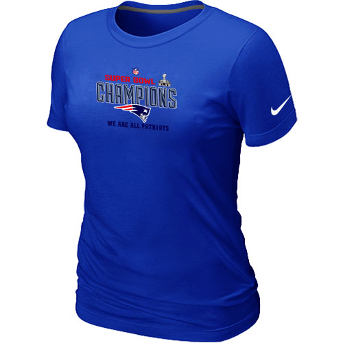 Nike New England Patriots Majestic Blue Super Bowl XLIX Women T-Shirts