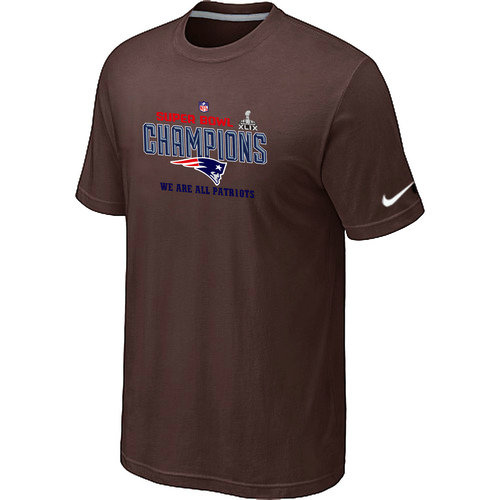 Nike New England Patriots Majestic Brown Super Bowl XLIX T-Shirts