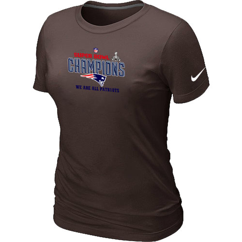 Nike New England Patriots Majestic Brown Super Bowl XLIX Women T-Shirts