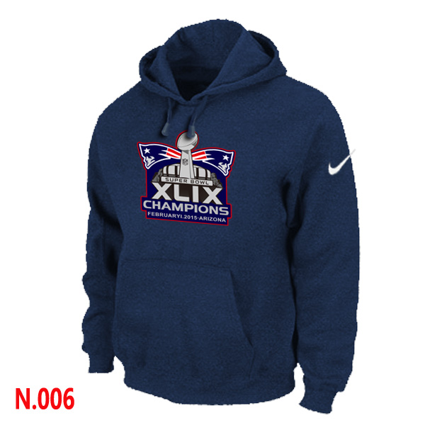 Nike New England Patriots Majestic D.Blue Super Bowl XLIX Champion Mark Pullover Hoodie