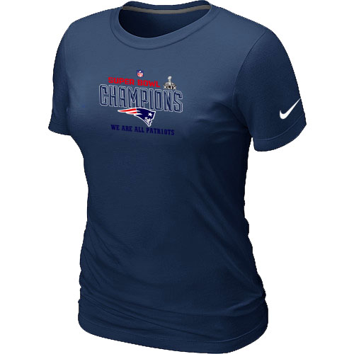 Nike New England Patriots Majestic D.Blue Super Bowl XLIX Women T-Shirts