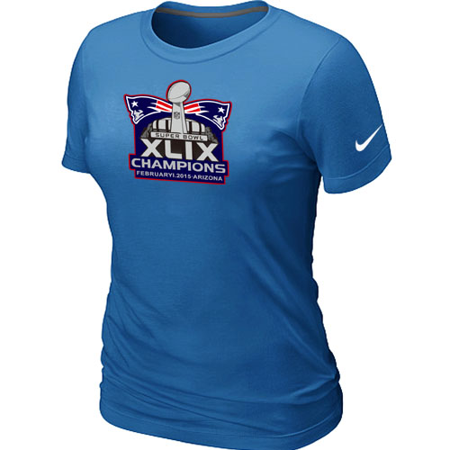 Nike New England Patriots Majestic L.Blue Super Bowl XLIX Champion Mark Women T-Shirts