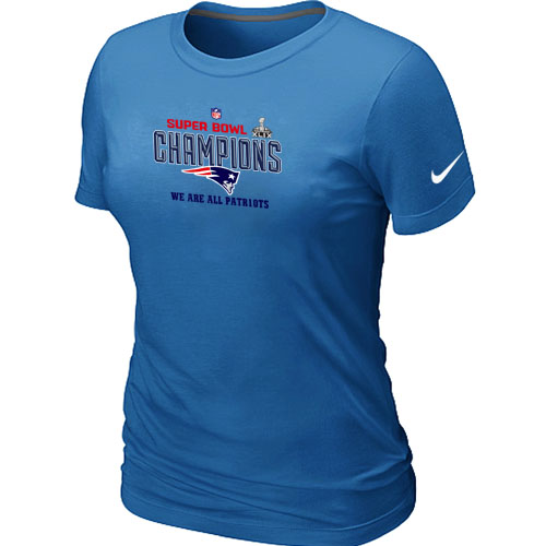Nike New England Patriots Majestic L.Blue Super Bowl XLIX Women T-Shirts