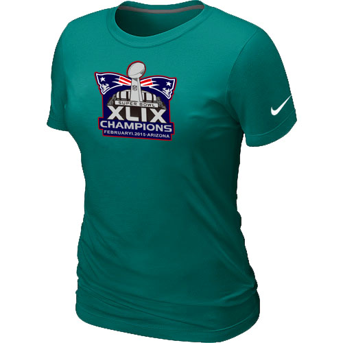 Nike New England Patriots Majestic L.Green Super Bowl XLIX Champion Mark Women T-Shirts