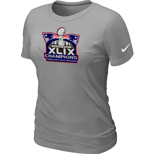 Nike New England Patriots Majestic L.Grey Super Bowl XLIX Champion Mark Women T-Shirts