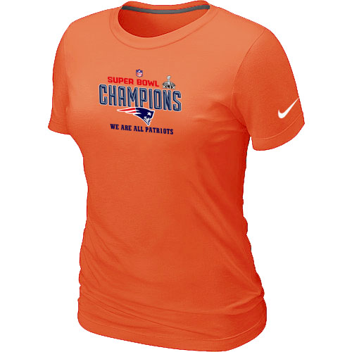 Nike New England Patriots Majestic Orange Super Bowl XLIX Women T-Shirts