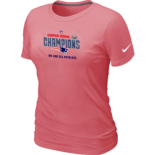 Nike New England Patriots Majestic Pink Super Bowl XLIX Women T-Shirts