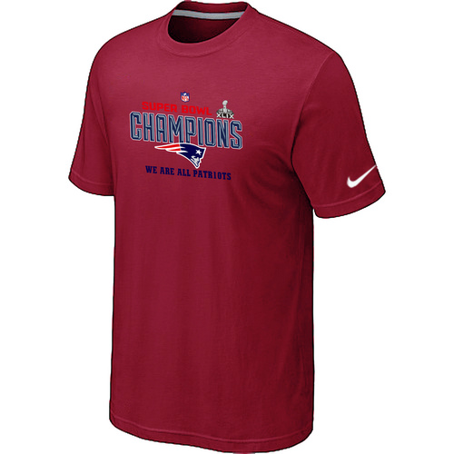 Nike New England Patriots Majestic Red Super Bowl XLIX T-Shirts