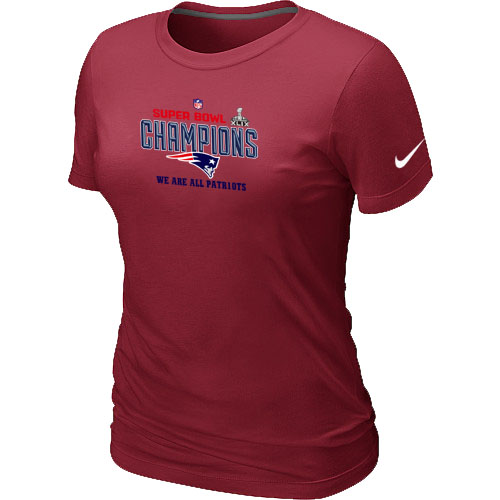 Nike New England Patriots Majestic Red Super Bowl XLIX Women T-Shirts