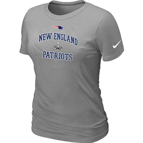 Nike New England Patriots Majestic Super Bowl XLIX Bound Heart & Soul T-Shirts L.Grey
