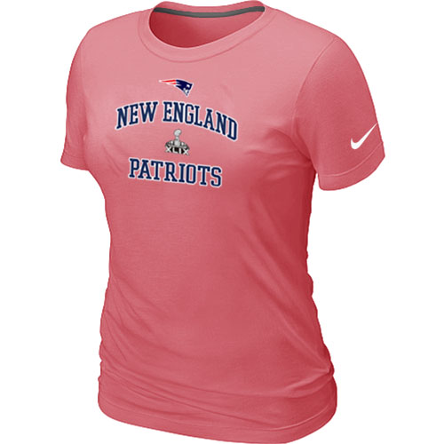 Nike New England Patriots Majestic Super Bowl XLIX Bound Heart & Soul T-Shirts Pink