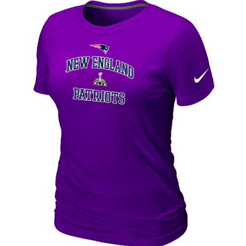 Nike New England Patriots Majestic Super Bowl XLIX Bound Heart & Soul T-Shirts Purple
