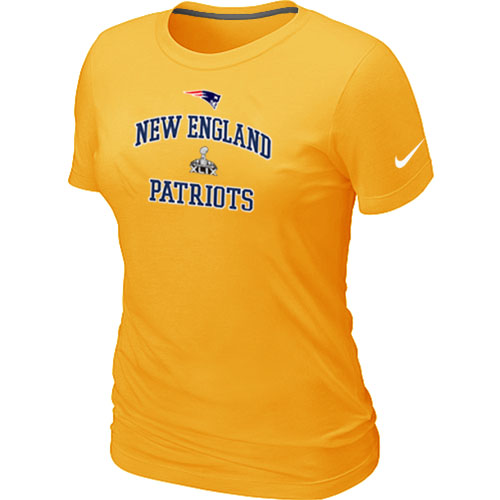 Nike New England Patriots Majestic Super Bowl XLIX Bound Heart & Soul T-Shirts Yellow