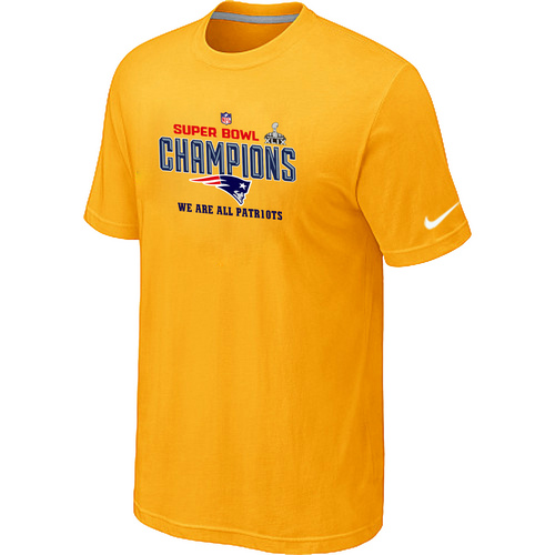 Nike New England Patriots Majestic Yellow Super Bowl XLIX T-Shirts