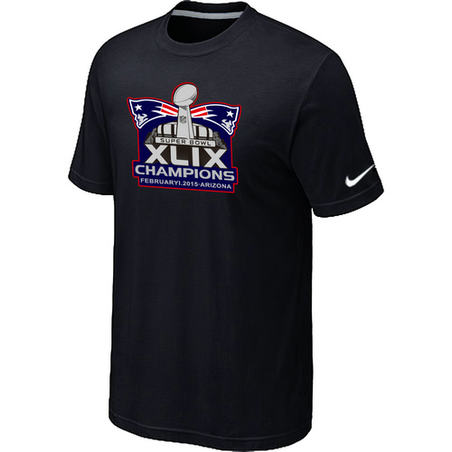 Nike Patriots Majestic Black Super Bowl XLIX Champion Mark T-Shirts