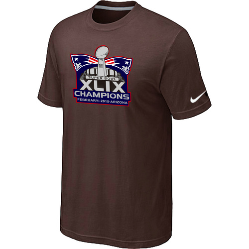 Nike Patriots Majestic Brown Super Bowl XLIX Champion Mark T-Shirts