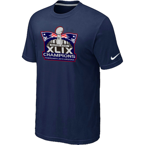 Nike Patriots Majestic D.Blue Super Bowl XLIX Champion Mark T-Shirts