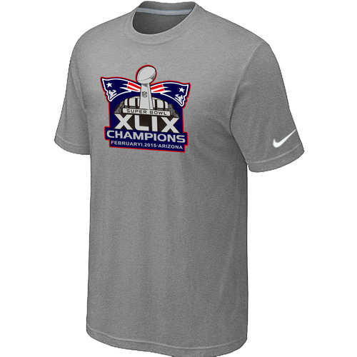 Nike Patriots Majestic L.Grey Super Bowl XLIX Champion Mark T-Shirts