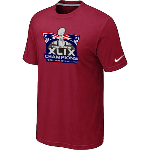 Nike Patriots Majestic Red Super Bowl XLIX Champion Mark T-Shirts