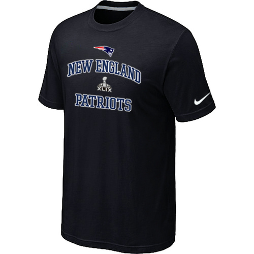 Nike Patriots Majestic Super Bowl XLIX Bound Heart & Soul T-Shirts Black