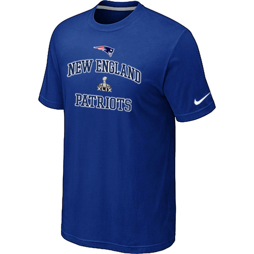 Nike Patriots Majestic Super Bowl XLIX Bound Heart & Soul T-Shirts Blue