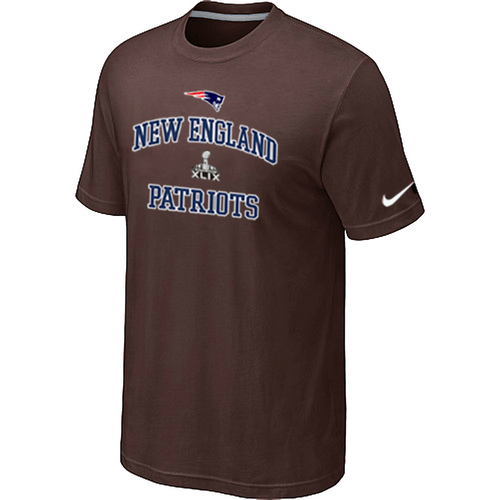 Nike Patriots Majestic Super Bowl XLIX Bound Heart & Soul T-Shirts Brown