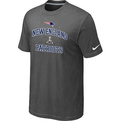 Nike Patriots Majestic Super Bowl XLIX Bound Heart & Soul T-Shirts D.Grey