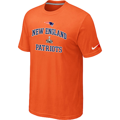 Nike Patriots Majestic Super Bowl XLIX Bound Heart & Soul T-Shirts Orange