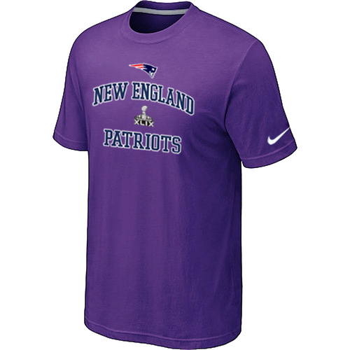 Nike Patriots Majestic Super Bowl XLIX Bound Heart & Soul T-Shirts Purple