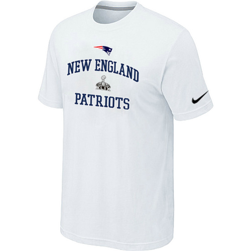 Nike Patriots Majestic Super Bowl XLIX Bound Heart & Soul T-Shirts White